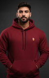 Mashup Elements Embroidery Hoddie - Maroon