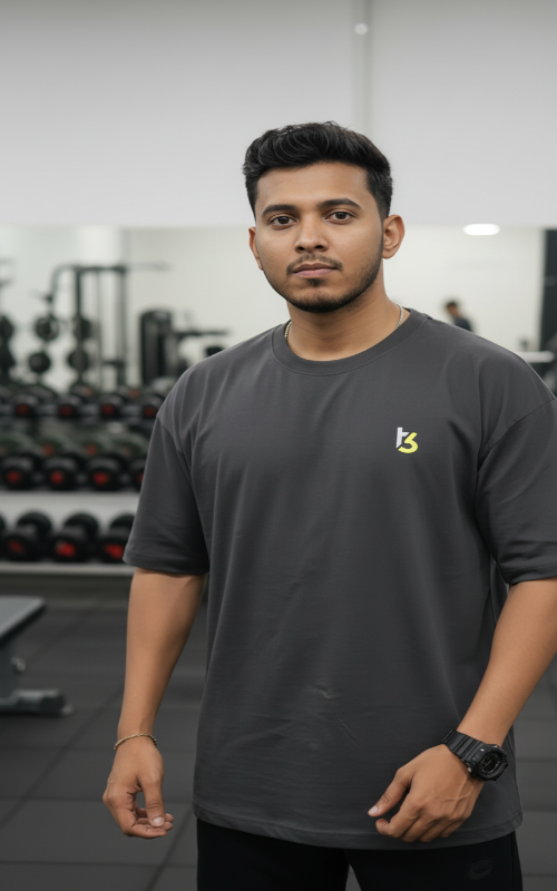 Naruto Uzumaki Print Mens Oversized T-shirt - Grey