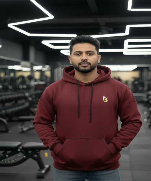 Mashup Elements Embroidery Mens Hoddies - Maroon