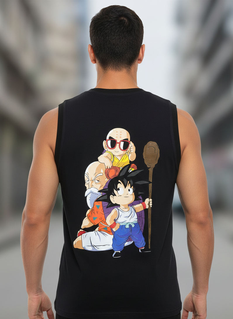 Printed Mens Tank - Black