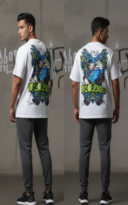 Izuku Midoriya Print Mens Oversized T-shirt - White