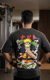 Naruto Uzumaki Print Mens Oversized T-shirt - Grey