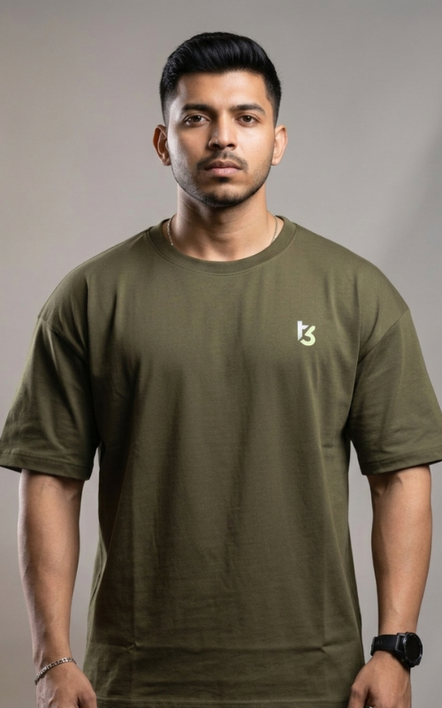 Goku Mens Oversized T-shirt - Olive