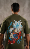 Goku Mens Oversized T-shirt - Olive