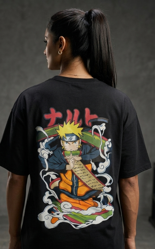 Naruto Uzumaki Oversized T-Shirt - Black