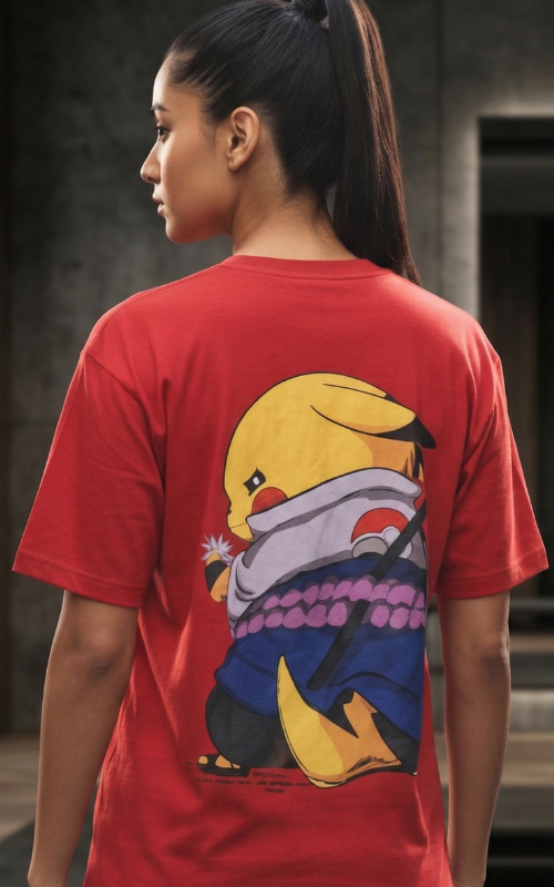 Pikachu Oversized T-Shirt  - Red