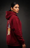Mashup Elements Embroidery Hoddie - Maroon