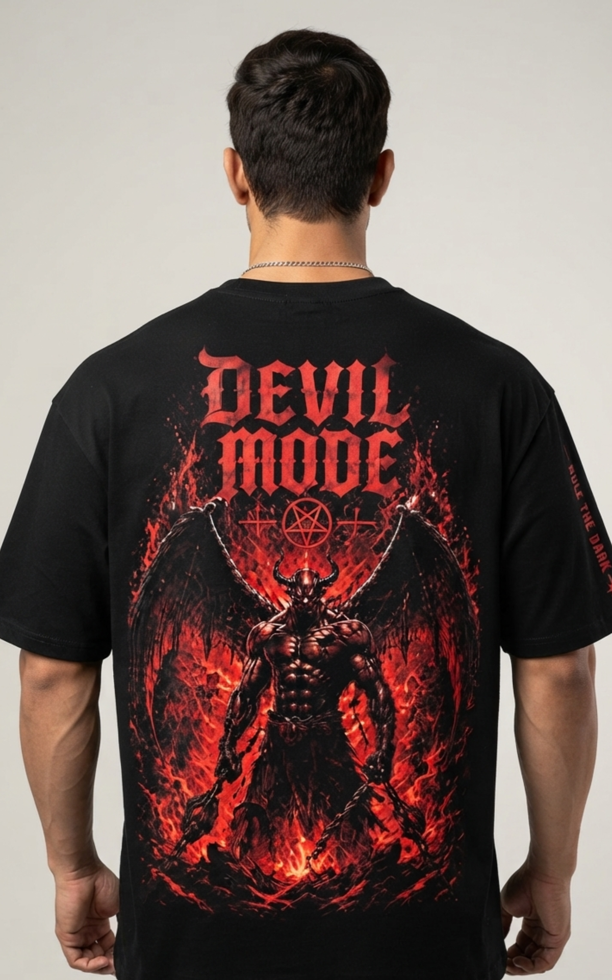 Devil Mode Oversized Men's Graphic T-Shirt