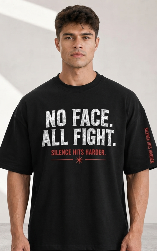 No Face All Fight Oversized Graphic Tee